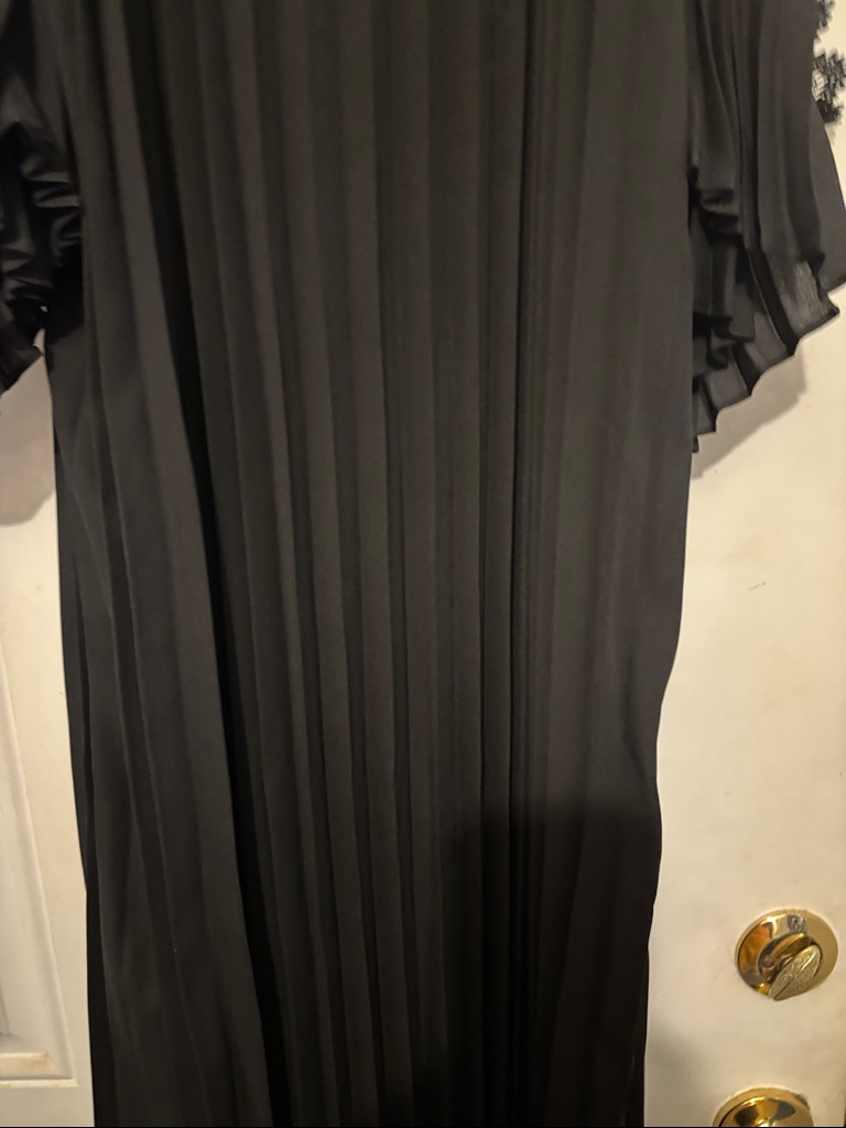 Black One-Shoulder Lace-Trim Midi Dress - P2p16, Length 50 — image 5 of 8